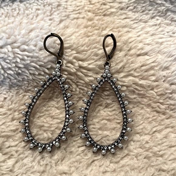 Gorgeous Vintage Gold Pearl and Crystal earrings! NWT - Picture 1 of 5